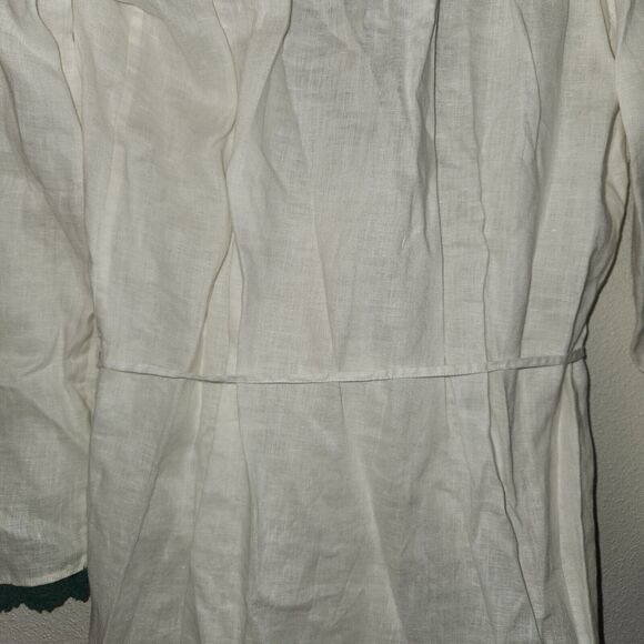 Tory Burch Embroidered Summer Linen Mini White Boho Dress V‎ Neck Womens Size M - Picture 7 of 9